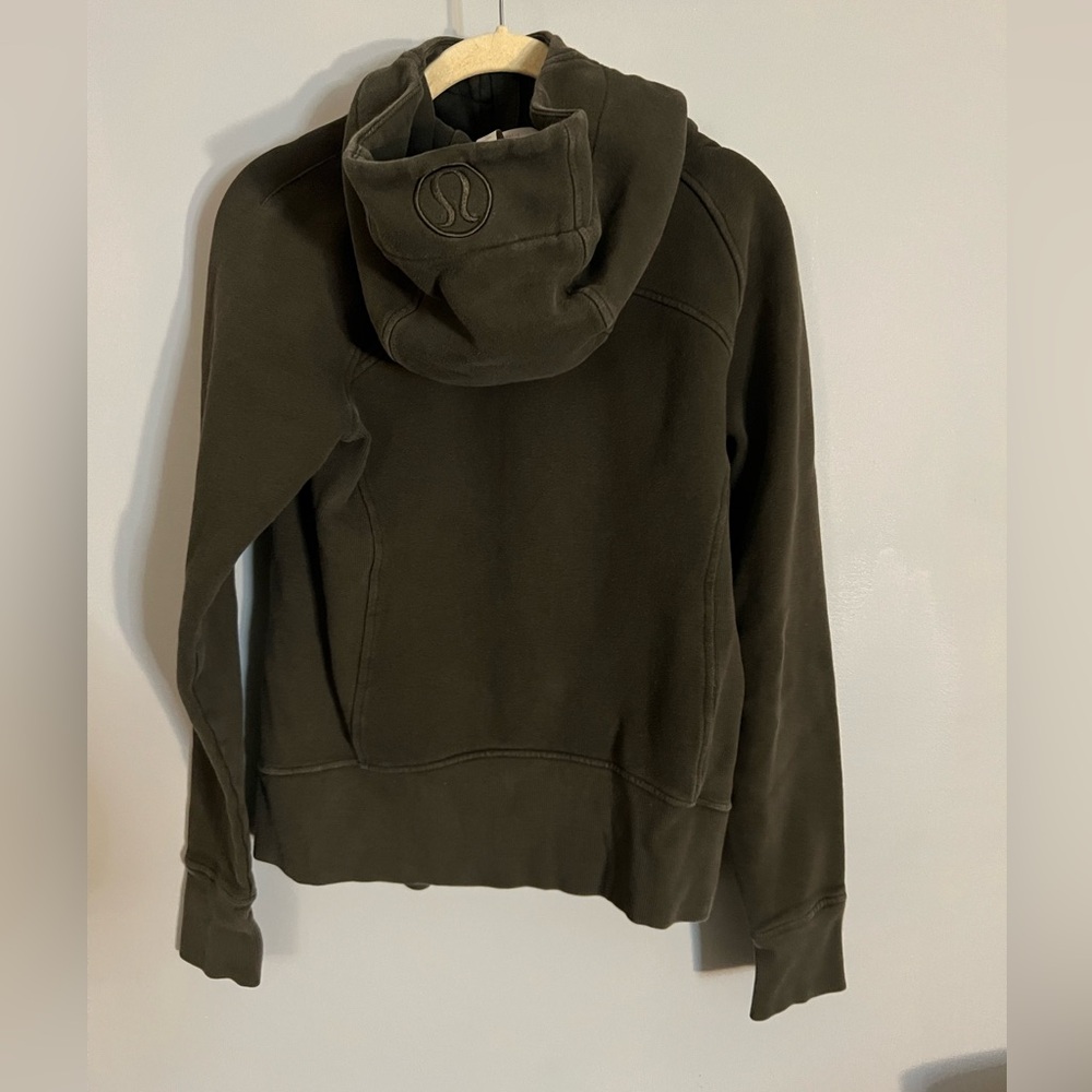 Lululemon Scuba Hoodie *Light Cotton Fleece in Dark Olive Size 6 - Picture 4 of 9